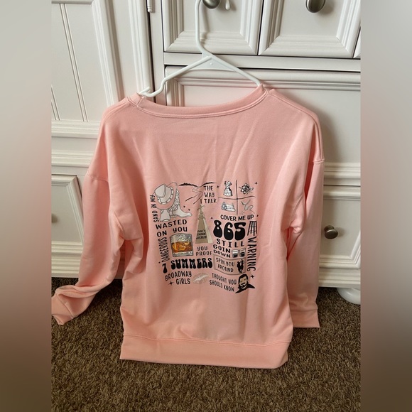 Pink Morgan Wallen Crew Neck Sweatshirt - Picture 6 of 6